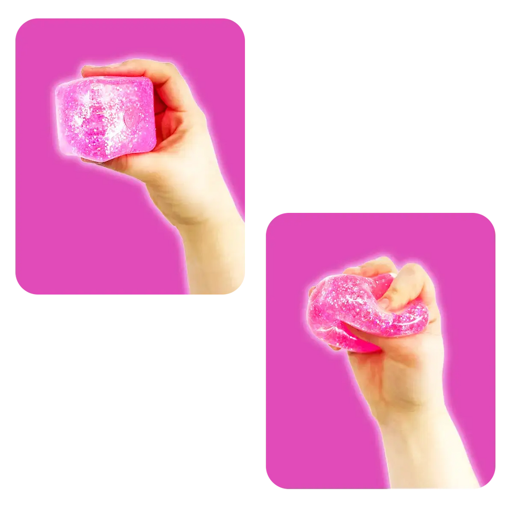 Fun Doh Squish & Squeeze Sparkle Cube Fidget Toy (Each - Random Color)