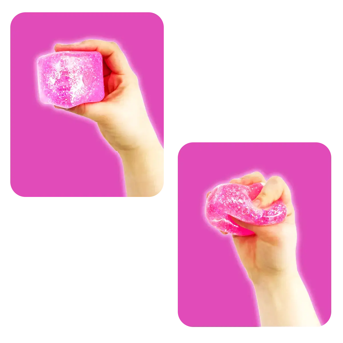 Fun Doh Squish & Squeeze Sparkle Cube Fidget Toy (Each - Random Color)